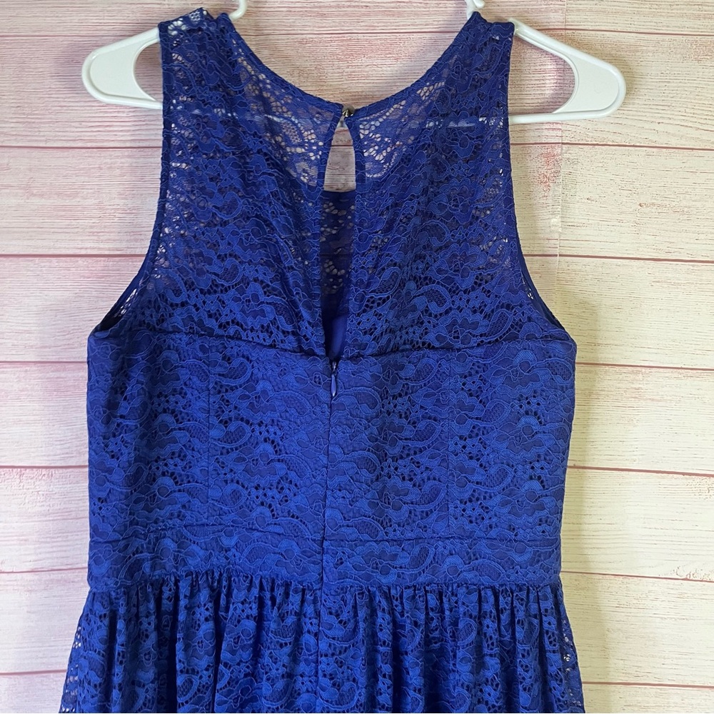 Jessica Simpson Royal Blue Lace Overlay Dress Size 12 - Picture 11 of 13